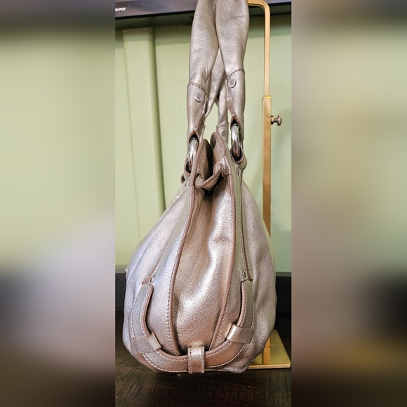 CELINE Authentic Bittersweet Gold Metallic Leather Shoulder Bag Puse Hobo Italy - Picture 3 of 16